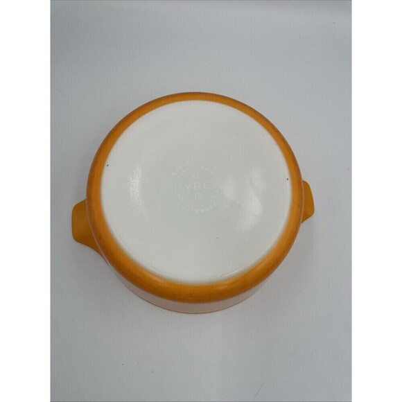 Vintage Pyrex 474-B Handled Casserole 1 1/2 Qt Orange - Picture 5 of 8